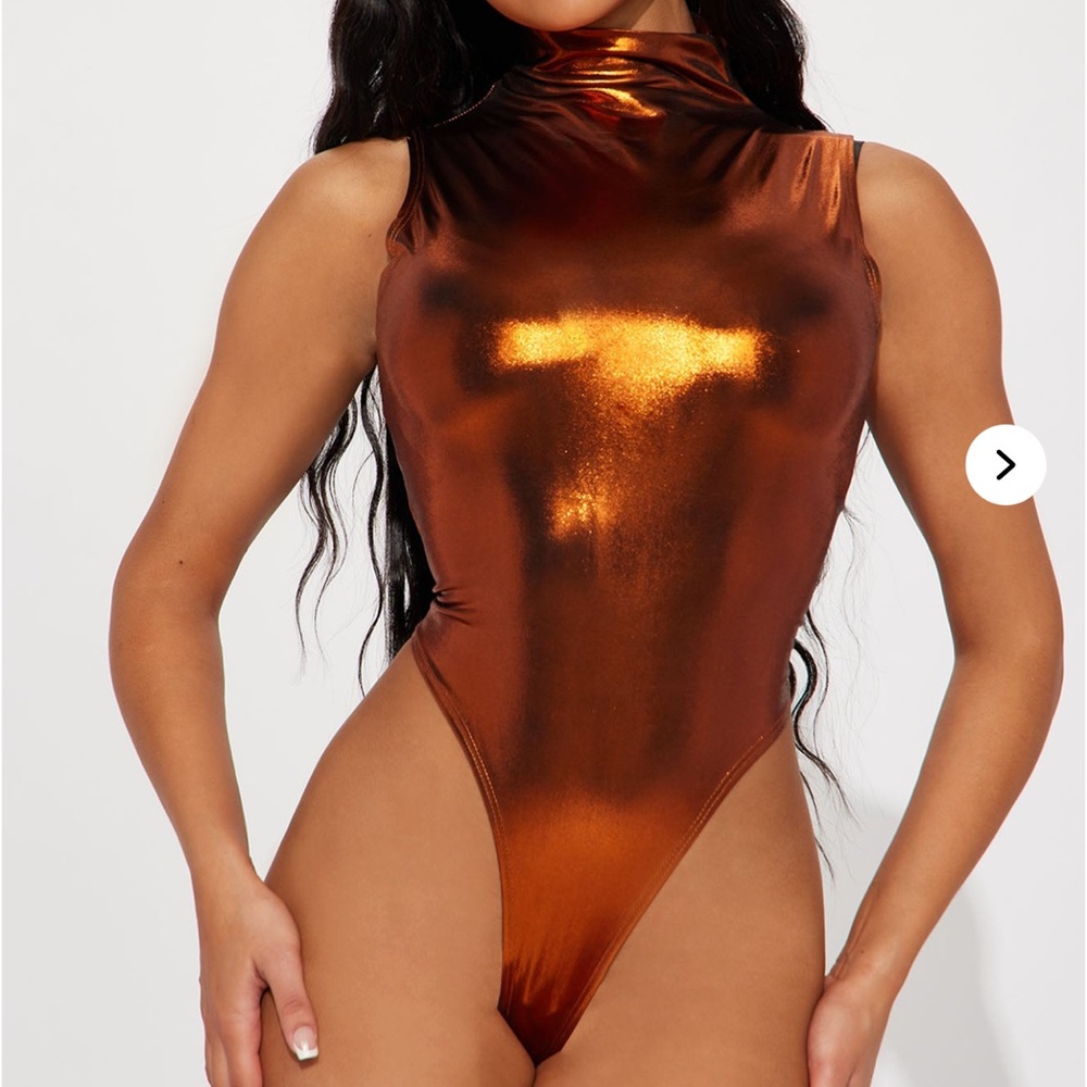 Copper Metallic bodysuit top